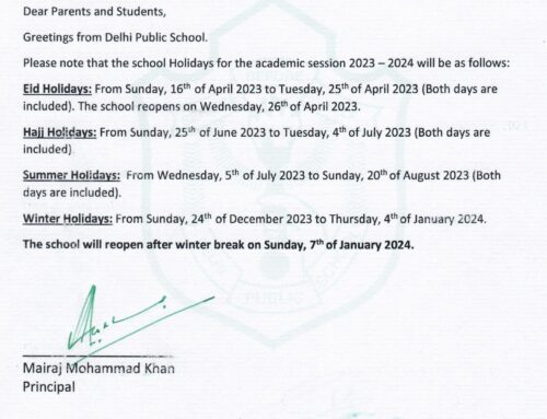 Holidays for the Session 2023 – 2024